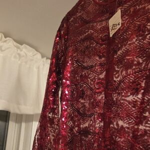 Banjul Red Sequin Mini Dress
